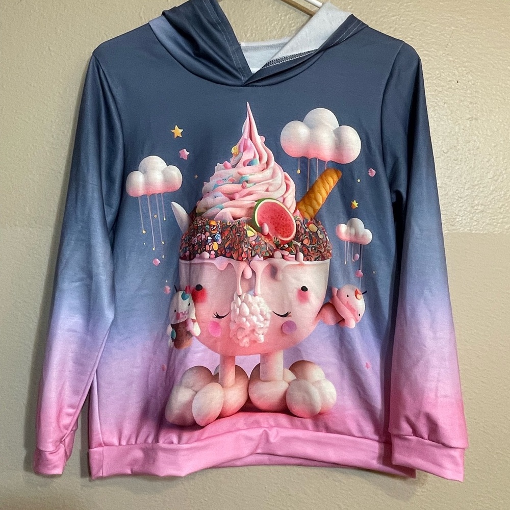 💕Bundle 3 of $20 Kids Gradient Hoodie with Ice Cream Sprinkle Happy Design girls